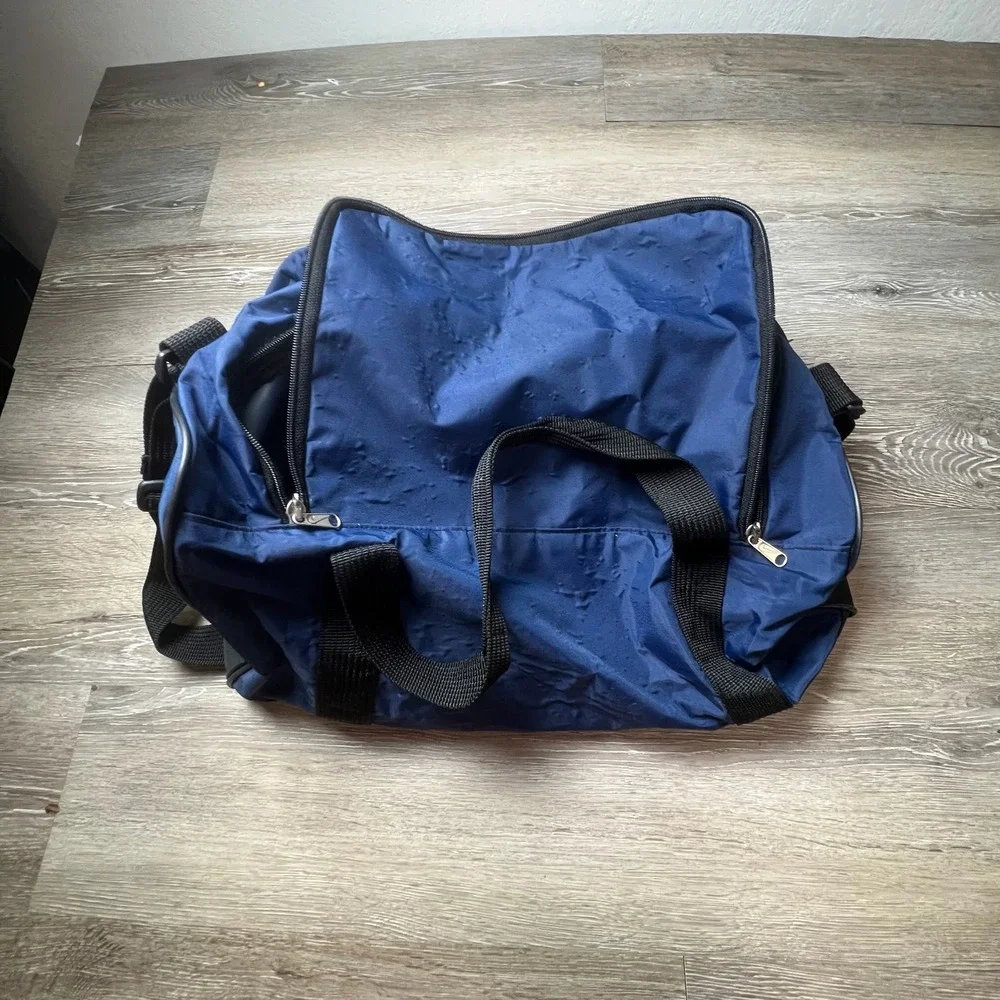 Nike Duffel Bag Unisex‎ Large Navy Blue Black Vintage Swoosh Gym Travel Bag